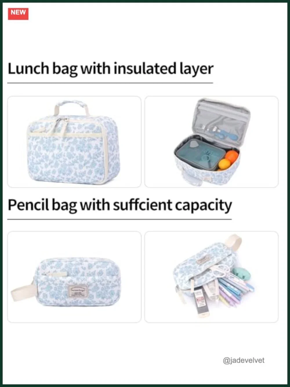 Corduroy Kids Backpack Set with Lunch Bag and Pencil Case, Elementary School